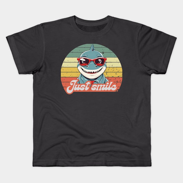 Funny shark invite you to smile Kids T-Shirt by TRACHLUIM